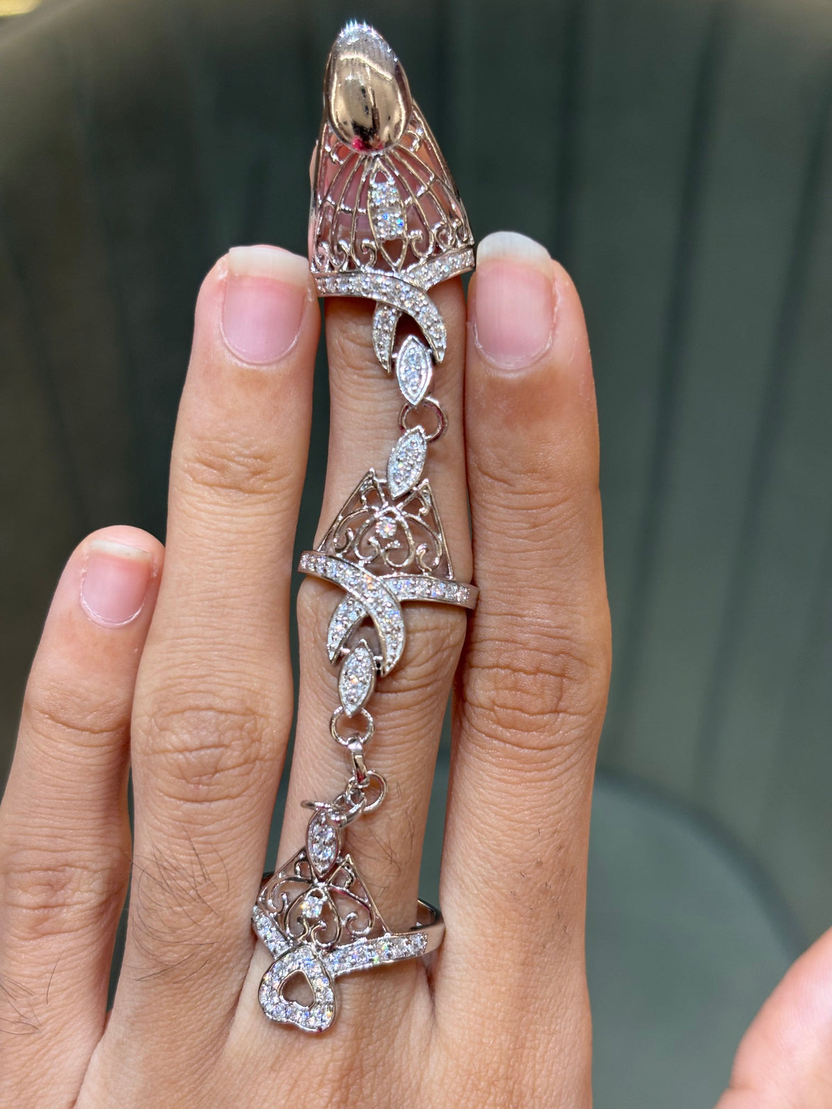 The Pave Linked Nail-Ring