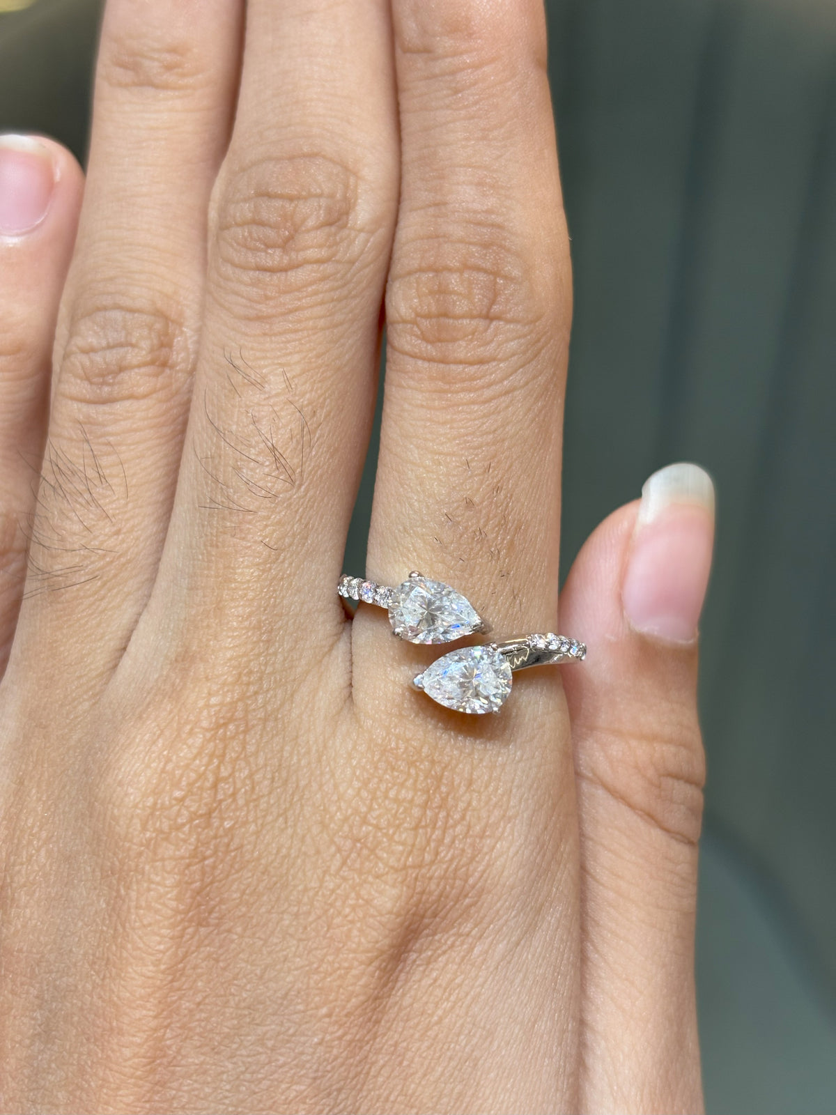 Pear Bypass Ring