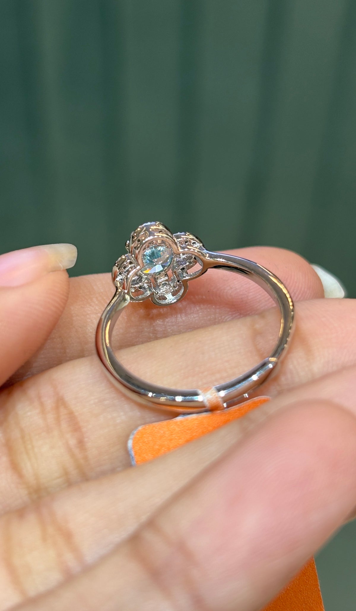 Aqua Clover Ring