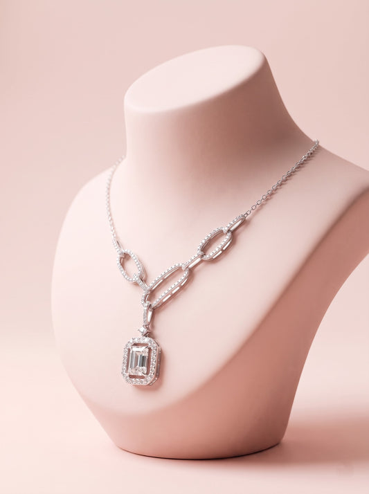 Emerald Link Pendant Necklace