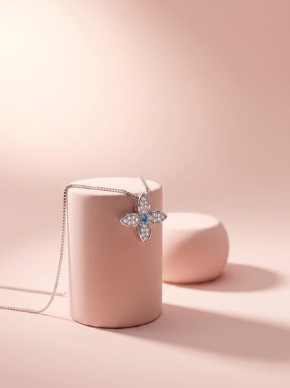 Diamond Clover Pendant Set