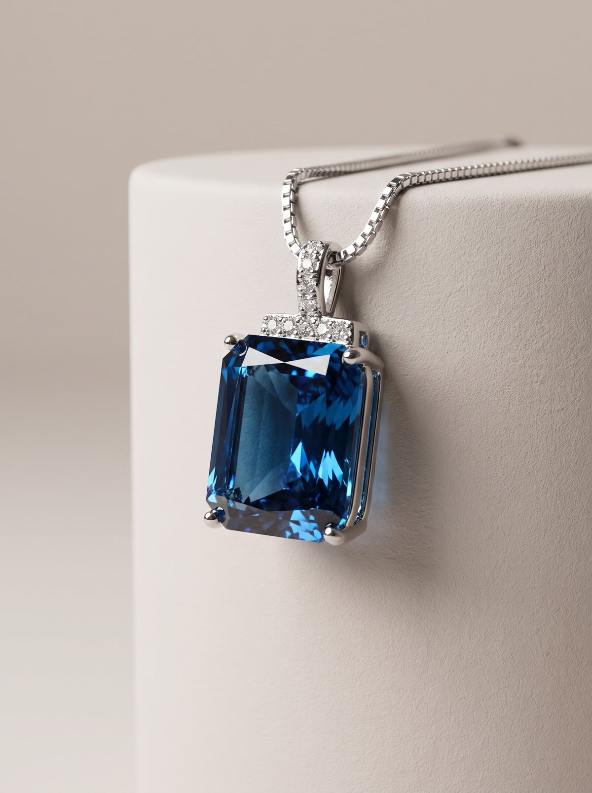 Blue Crystal Pendent set