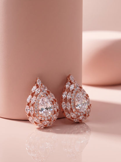 Rose Gold Teardrop Pendant Set