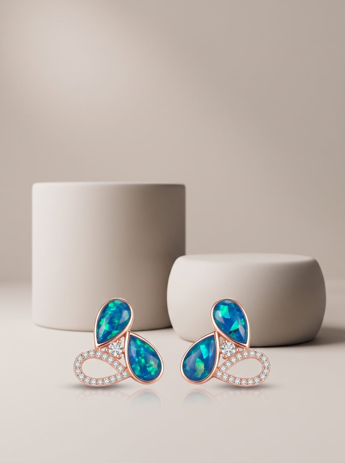 Abstract Blue Gem pendat set