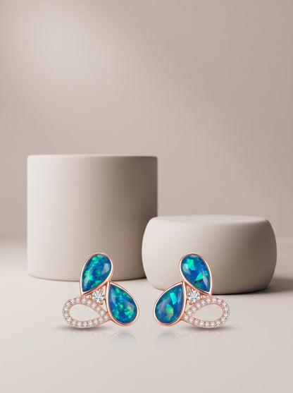 Abstract Blue Gem pendat set