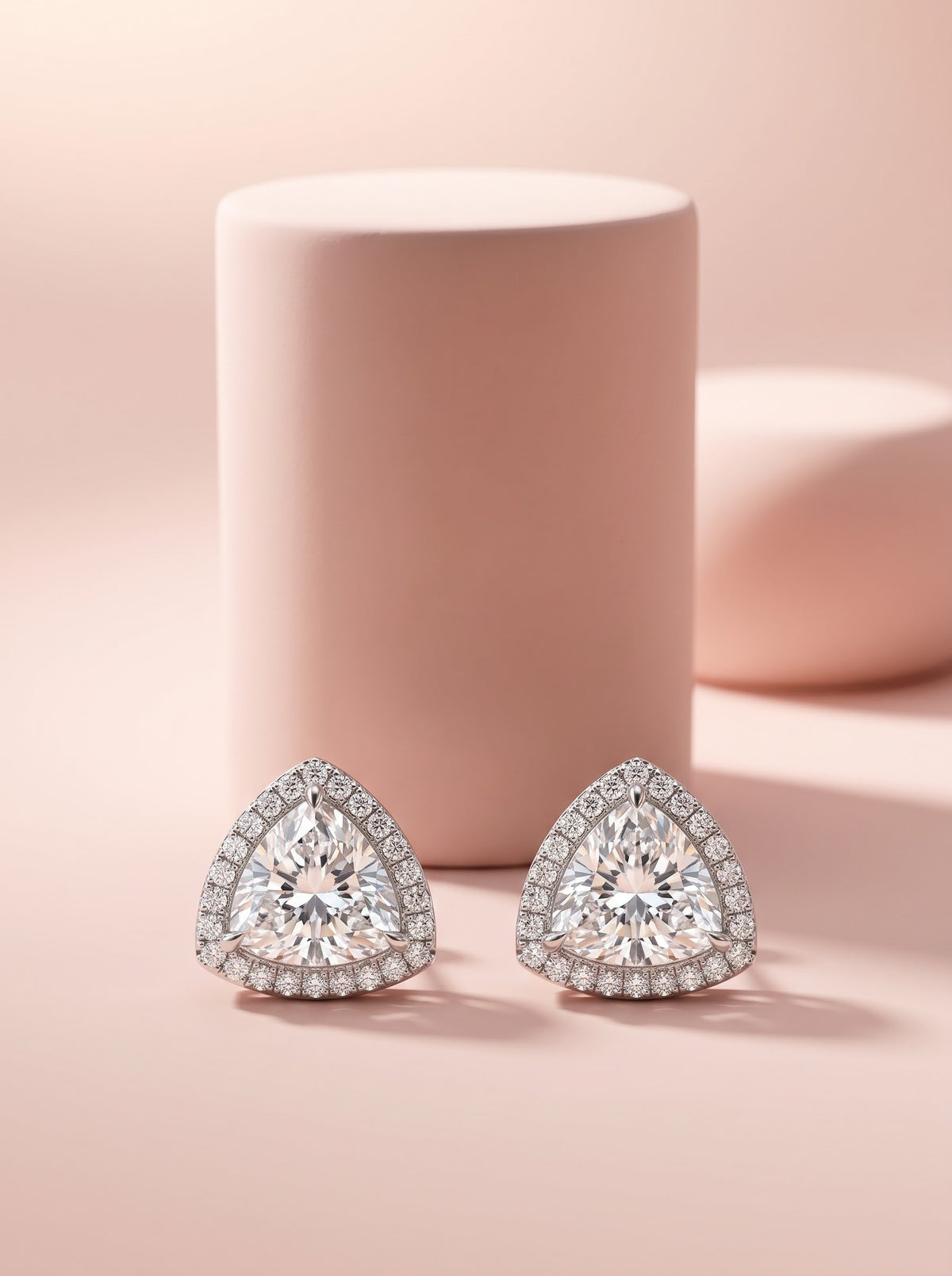 Trillion Halo Pendant Set