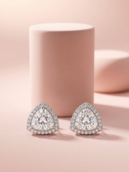 Trillion Halo Pendant Set