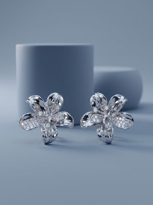 Diamond Floral Pendant Set