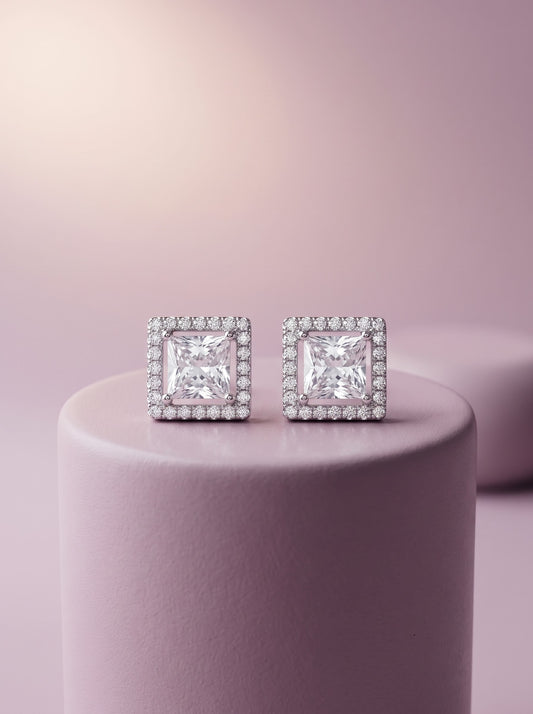 Floating Square Pave Pendat set