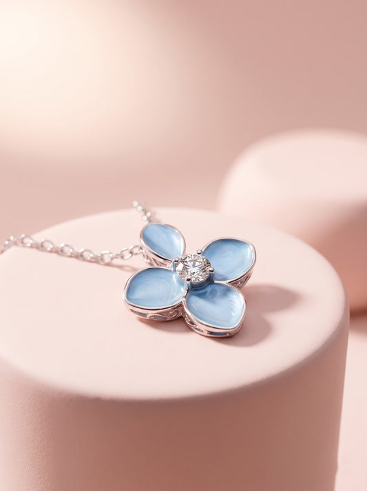 Four-Petal Floral Pendant Chain