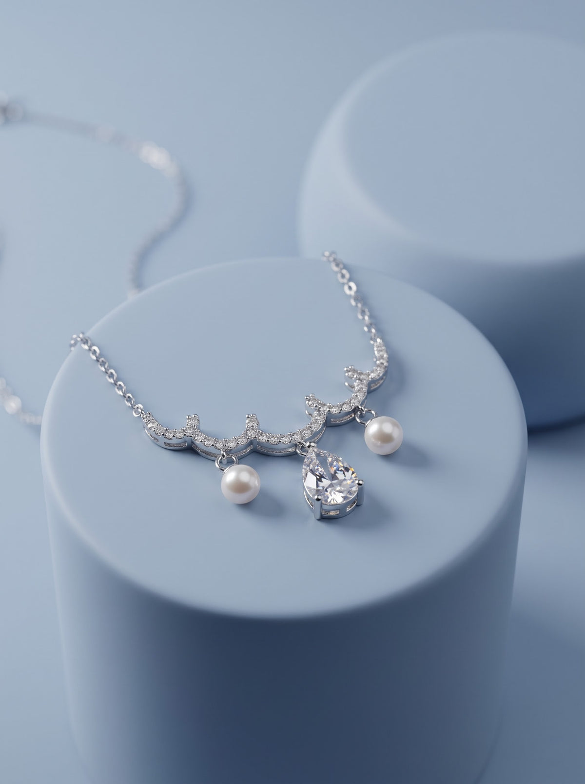 Pearl Trio Drop Necklace