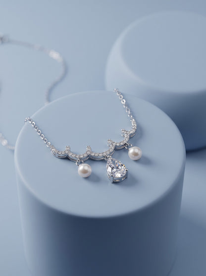 Pearl Trio Drop Necklace