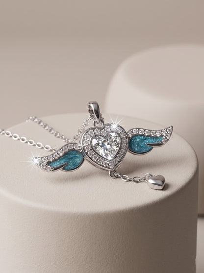 Angel Wing Heart Pendant Chain