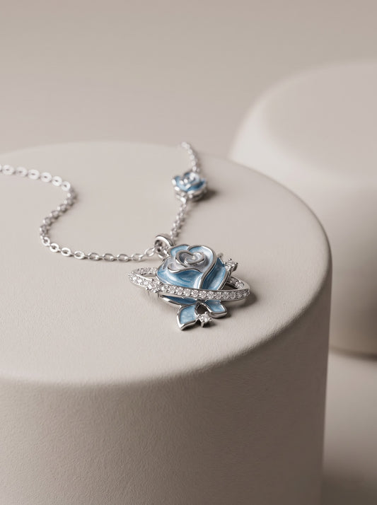 Blue Rose Pendant Chain