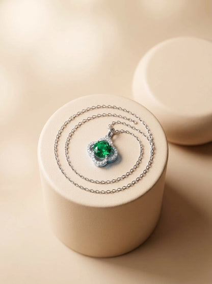 Emerald Clover Pendant Chain