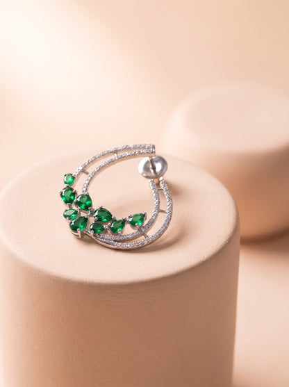 Emerald Crescent Hoops