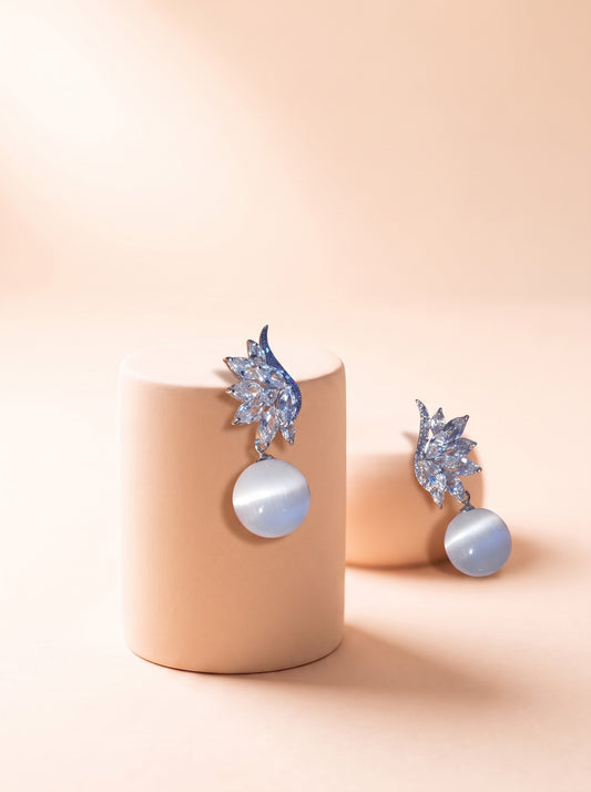 Plume Pearl Drop Earrings