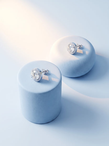 Round Halo Studs