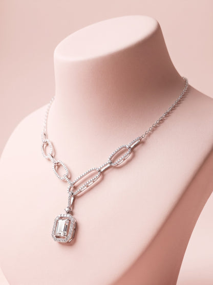 Emerald Link Pendant Necklace