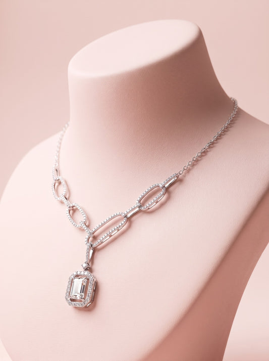 Emerald Link Pendant Necklace
