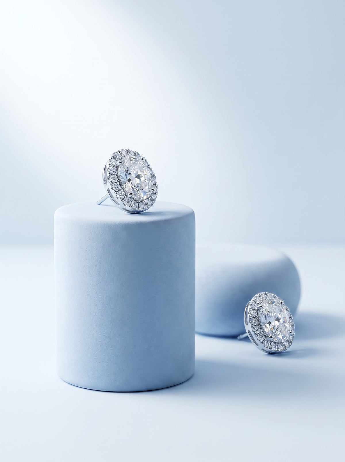 Oval Halo Studs