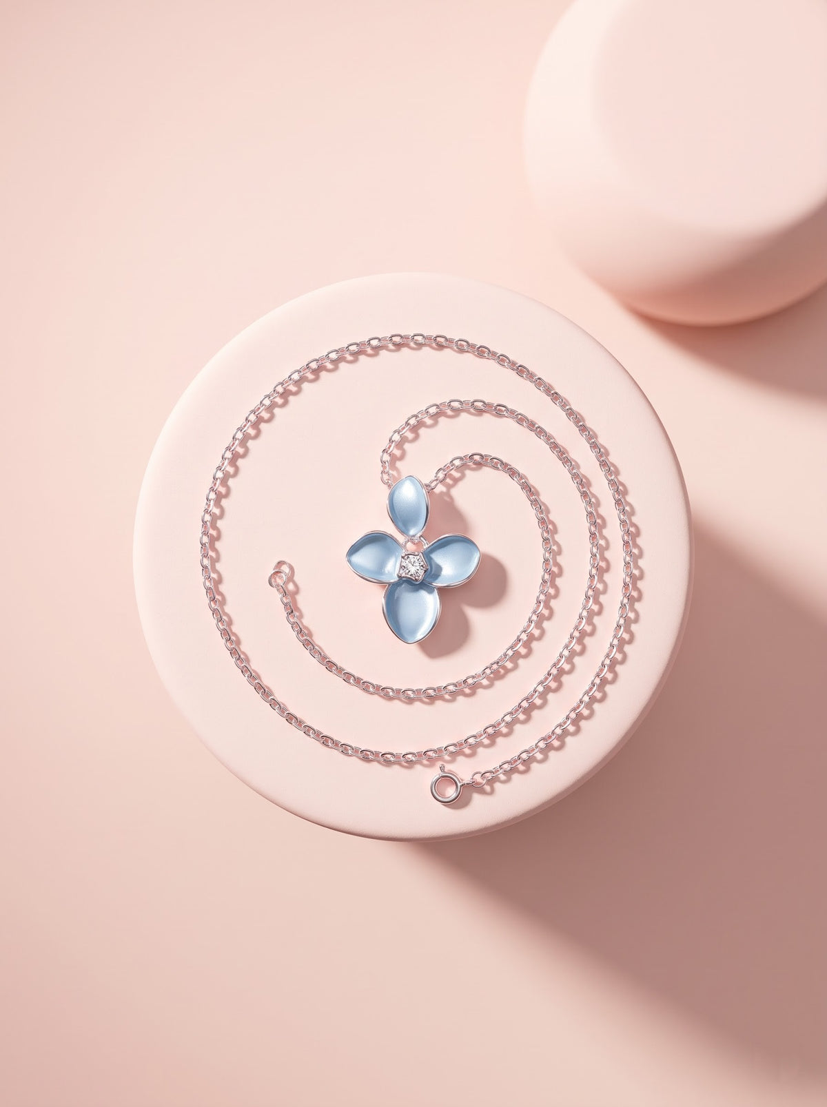 Four-Petal Floral Pendant Chain