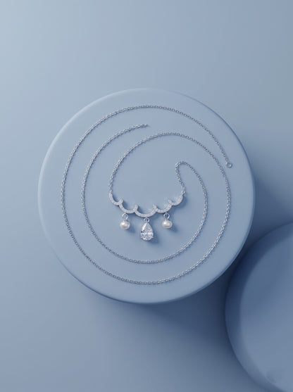 Pearl Trio Drop Necklace