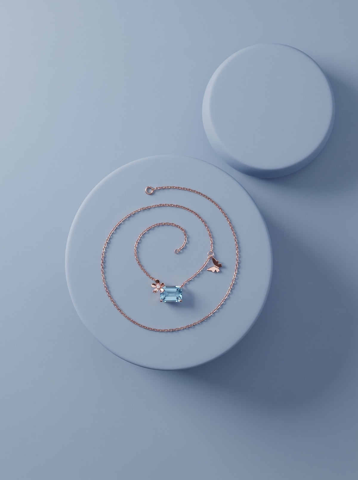 Aqua Square Pendant Chain
