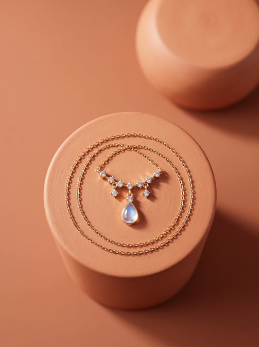 Celeste Pearl Drop Pendant Chain