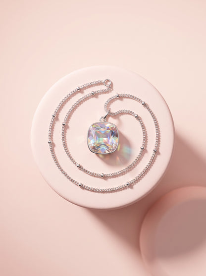 Aurora Cushion Pendant Chain
