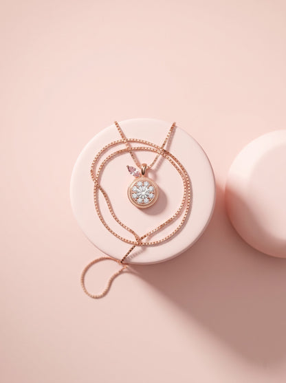 Milgrain Solitaire Pendant Chain