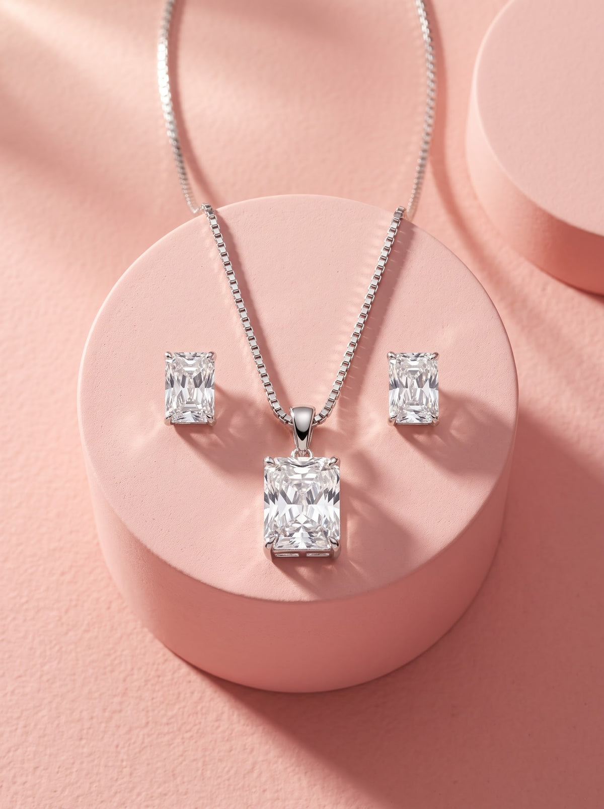 Radiant Cut Pendant Set