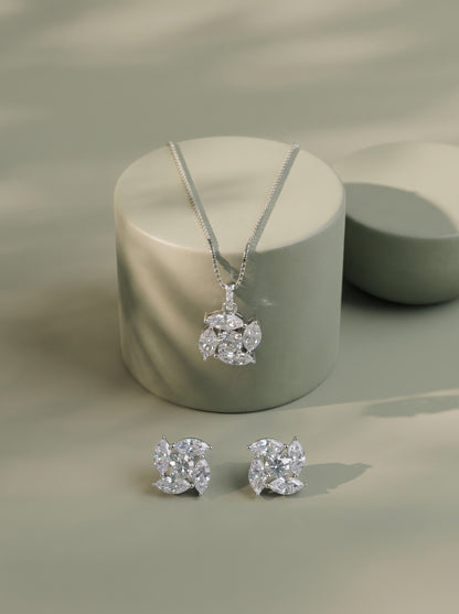 Diamond Pinwheel Pendant Set