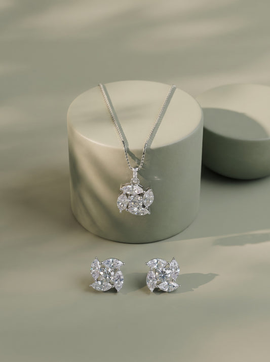 Diamond Pinwheel Pendant Set