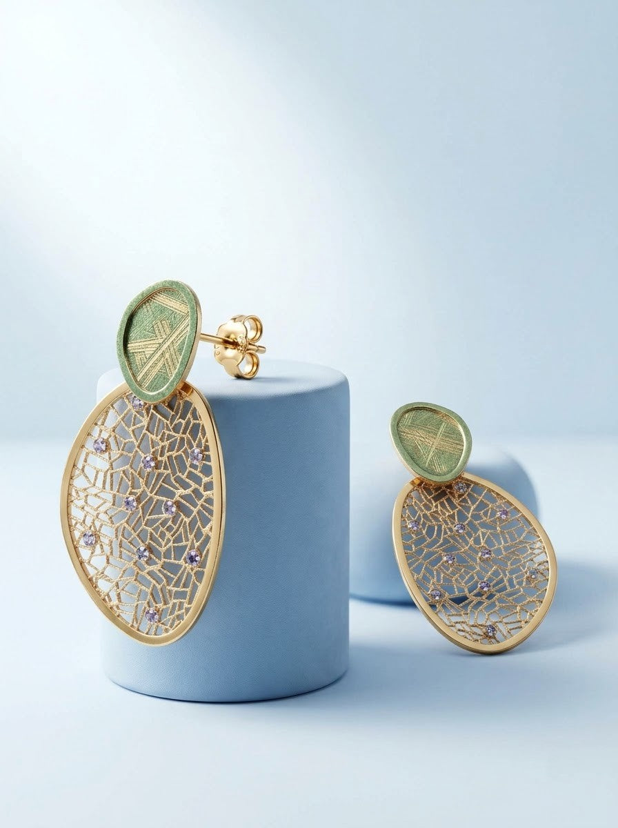 Golden Mesh Earrings