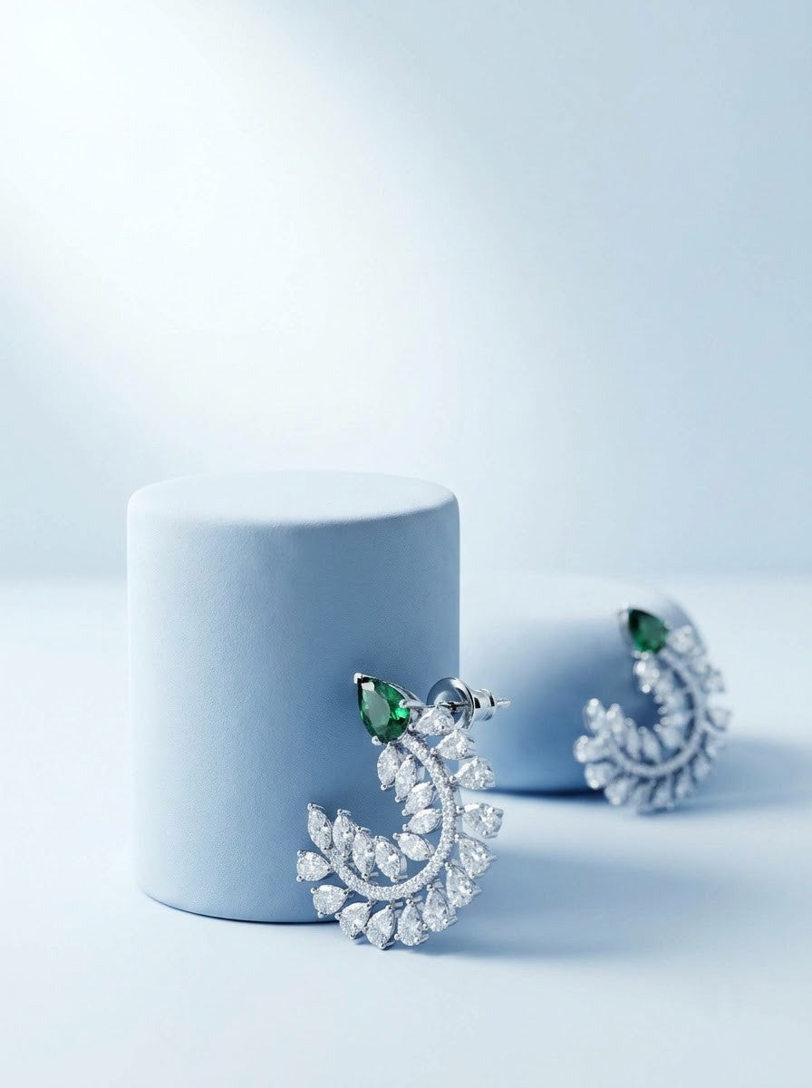 Emerald Feather C-Hoops