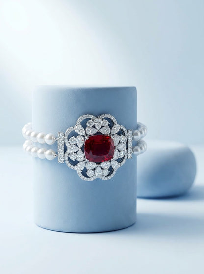 Ruby Flora Bracelete