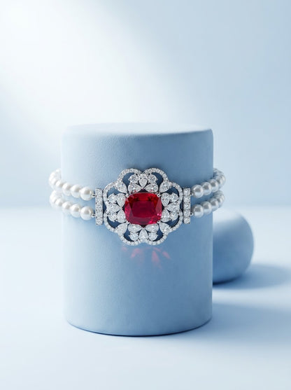 Ruby Flora Bracelete