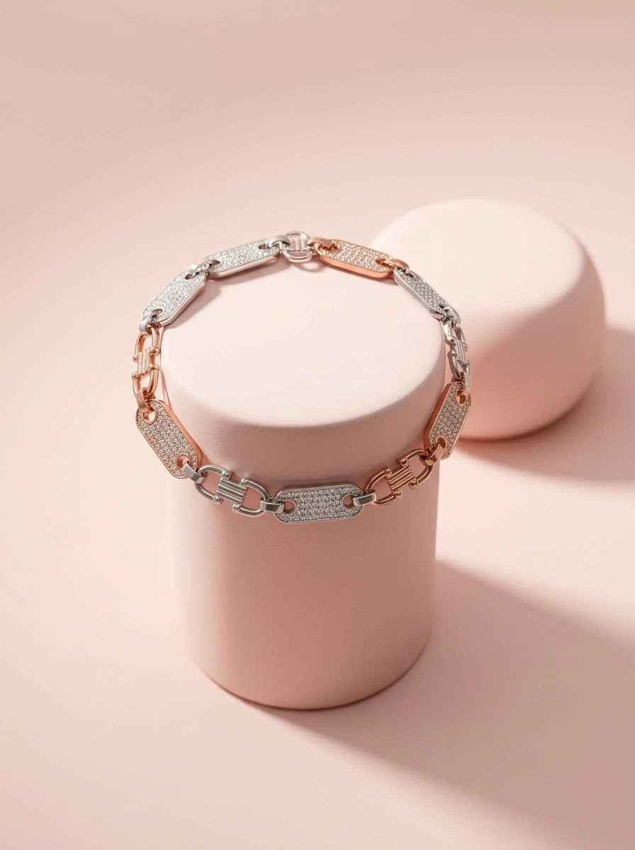 Pave Pill Link Bracelet