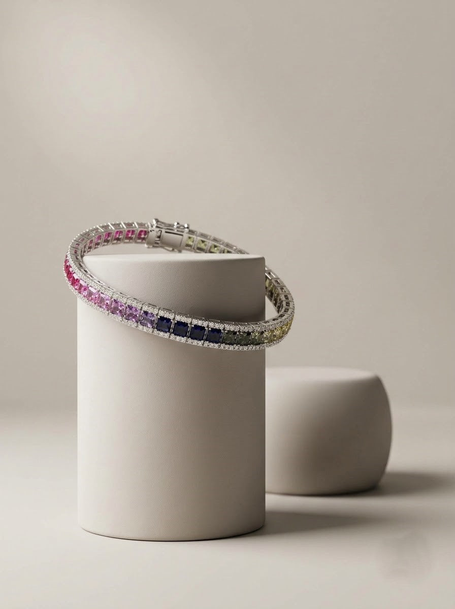 Rainbow Tennis Bracelet