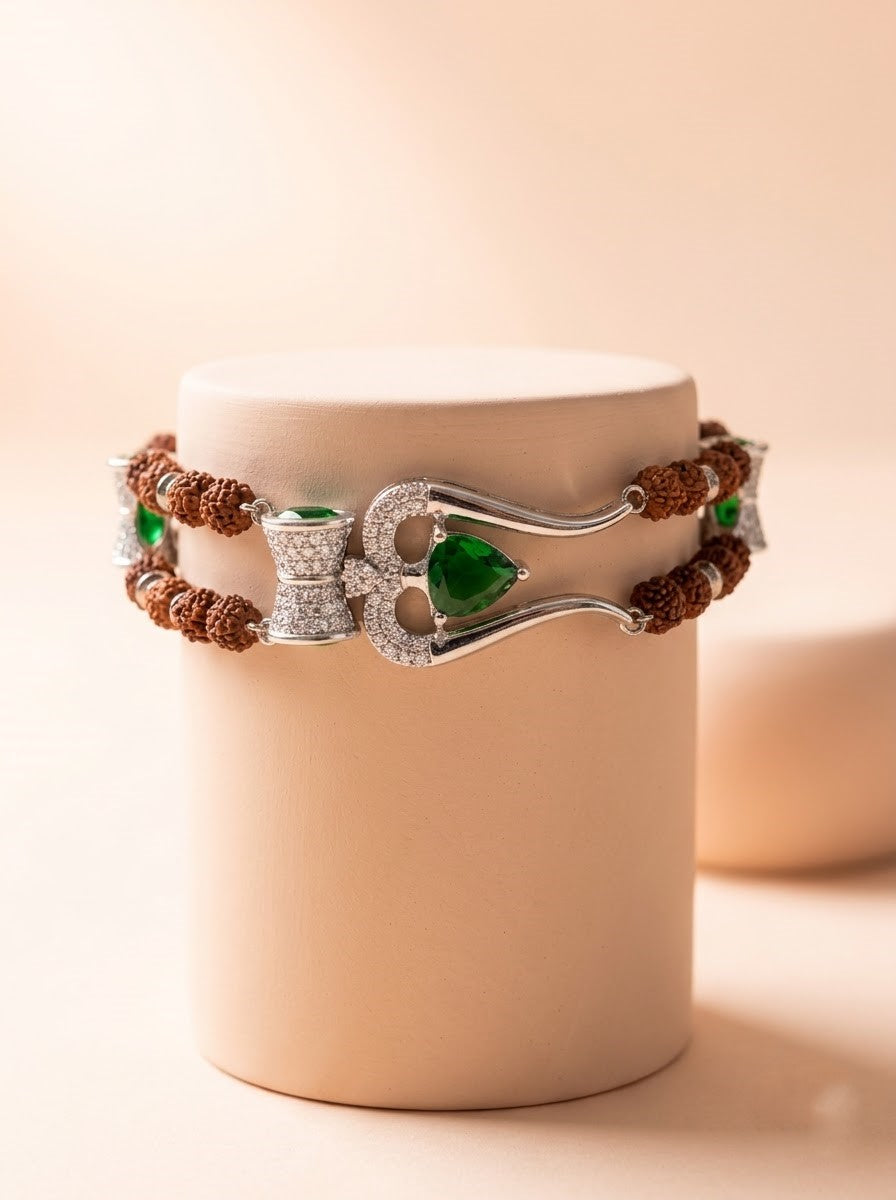 Emerald Trishul Bracelet