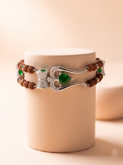 Emerald Trishul Bracelet