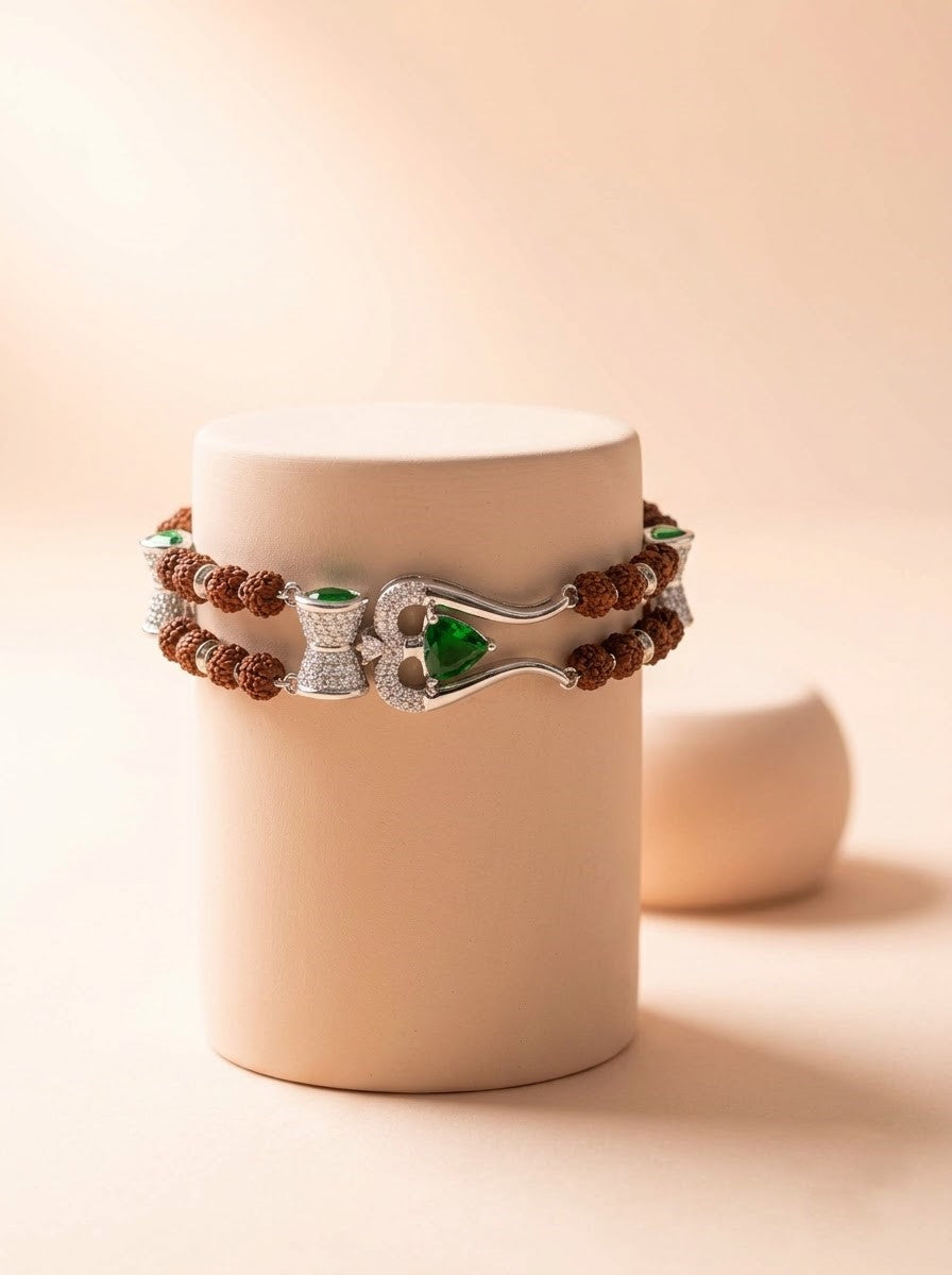 Emerald Trishul Bracelet