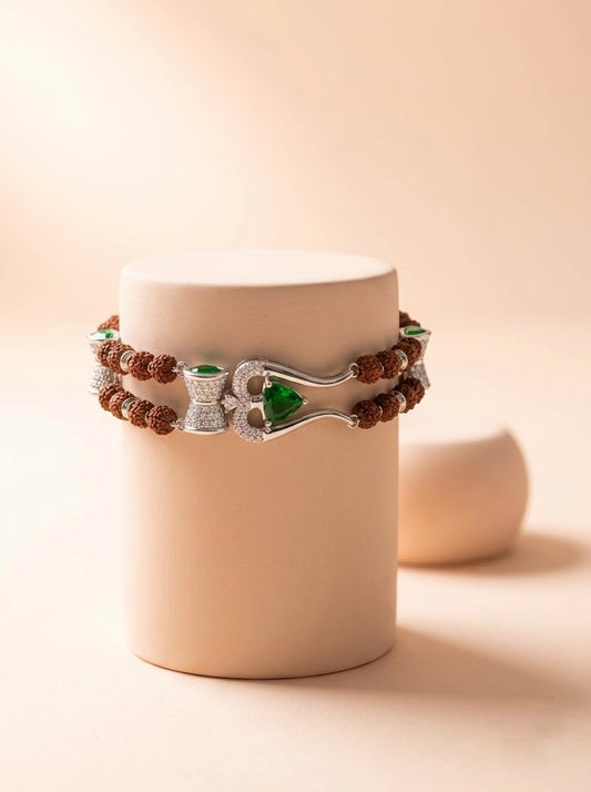 Emerald Trishul Bracelet