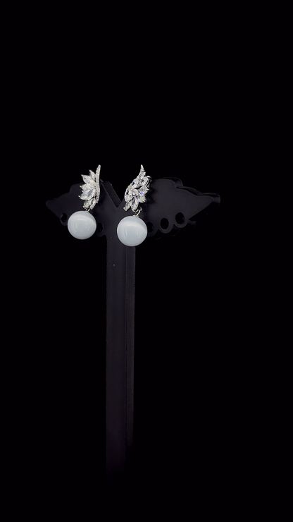 Plume Pearl Drop Earrings