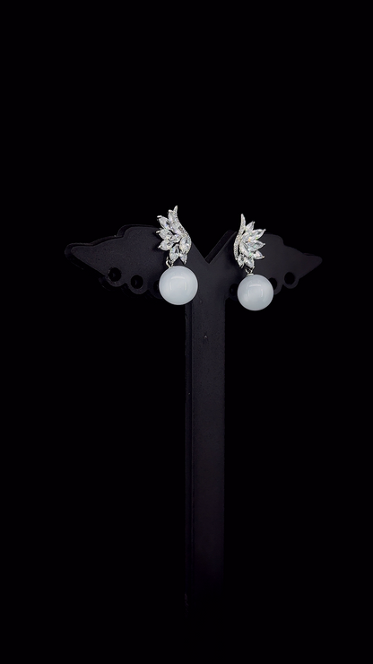 Plume Pearl Drop Earrings