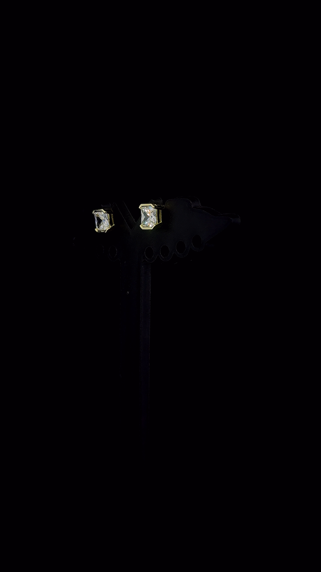Radiant Cut Stud Earring | 925 Sterling Silver | The White Kala