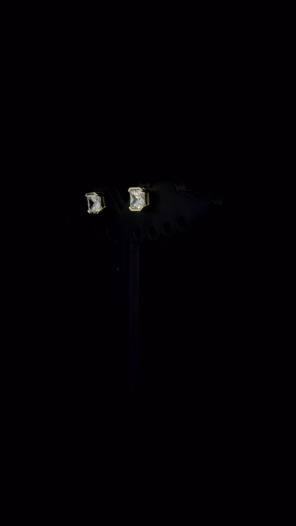Radiant Cut Stud Earring | 925 Sterling Silver | The White Kala