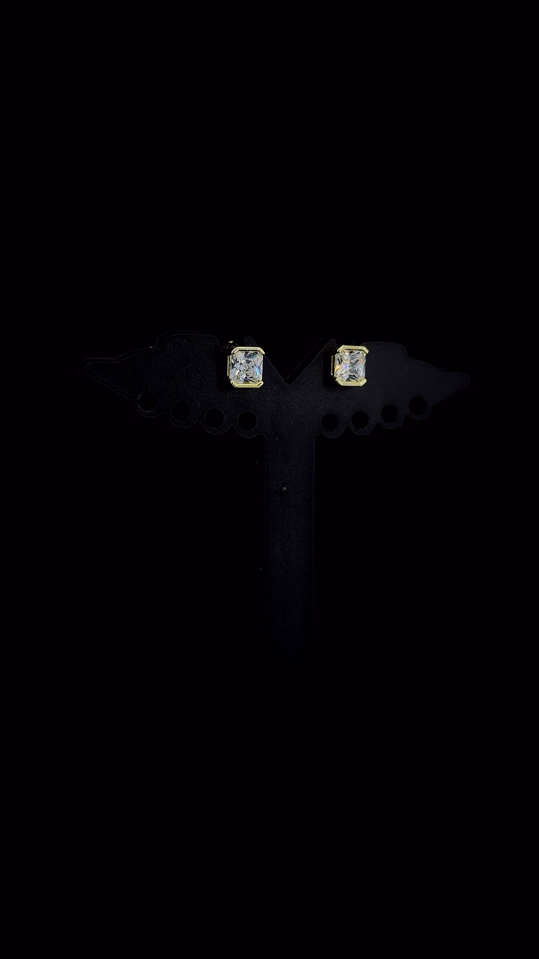 Radiant Cut Stud Earring | 925 Sterling Silver | The White Kala