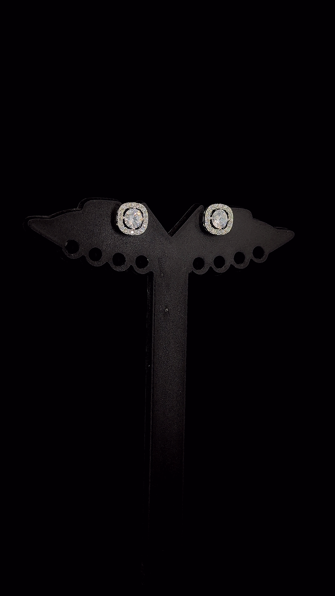 Halo Solitaire Stud Earrings